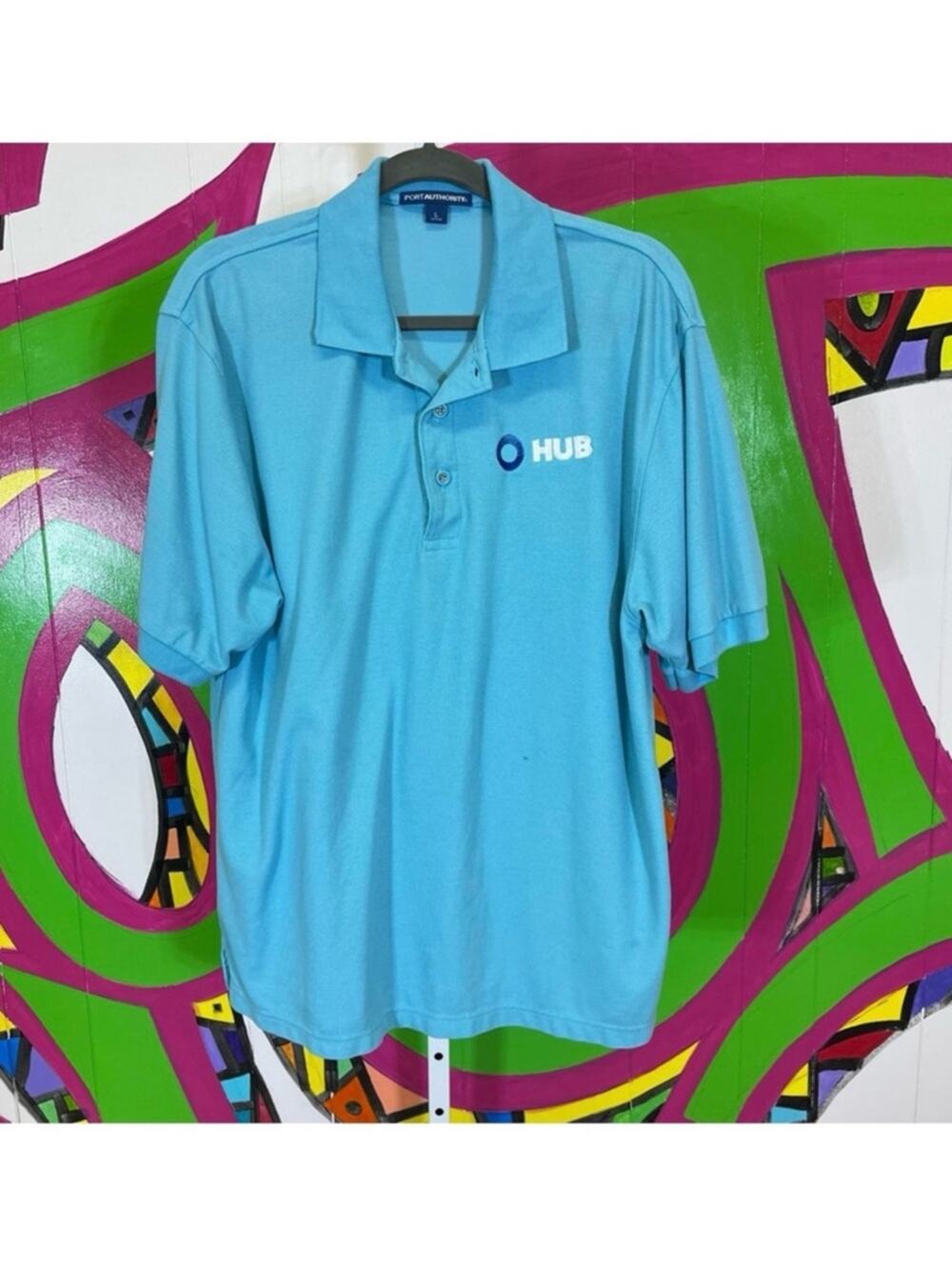 Port Authority, HUB Insurance Embroidered Logo Polo Shirt. Size Large.